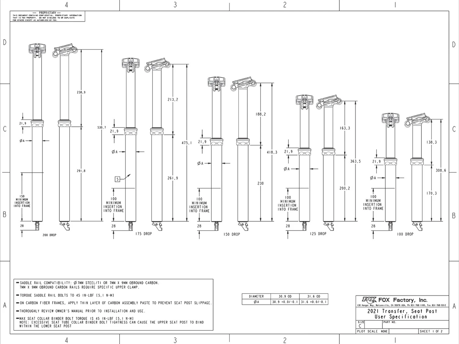 FOX Transfer Factory Tige De Selle Télescopique 2023 Câble Interne 200mm ⌀30,9mm 531mm 8 FOX Transfer Factory Tige De Selle Télescopique 2023 Câble Interne 200mm ⌀30,9mm 531mm – Image 6