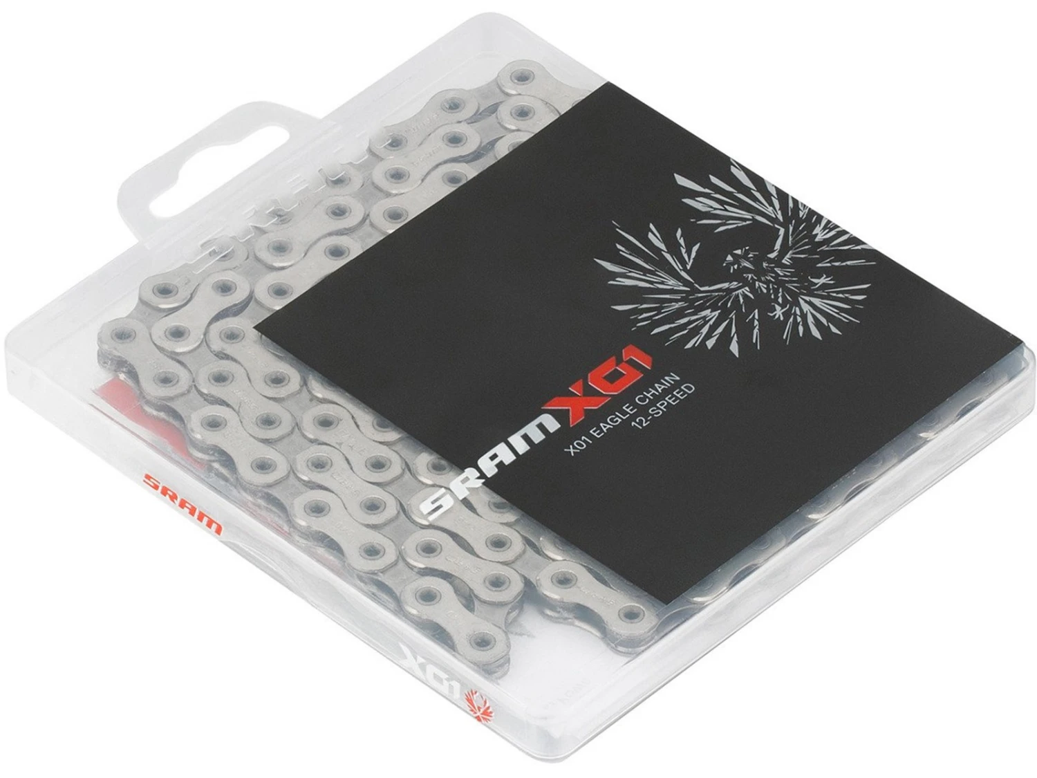 SRAM Chaîne PC X01 12v Eagle 126 Maillons Silver + Power Lock 3 SRAM Chaîne PC X01 12v Eagle 126 Maillons Silver + Power Lock