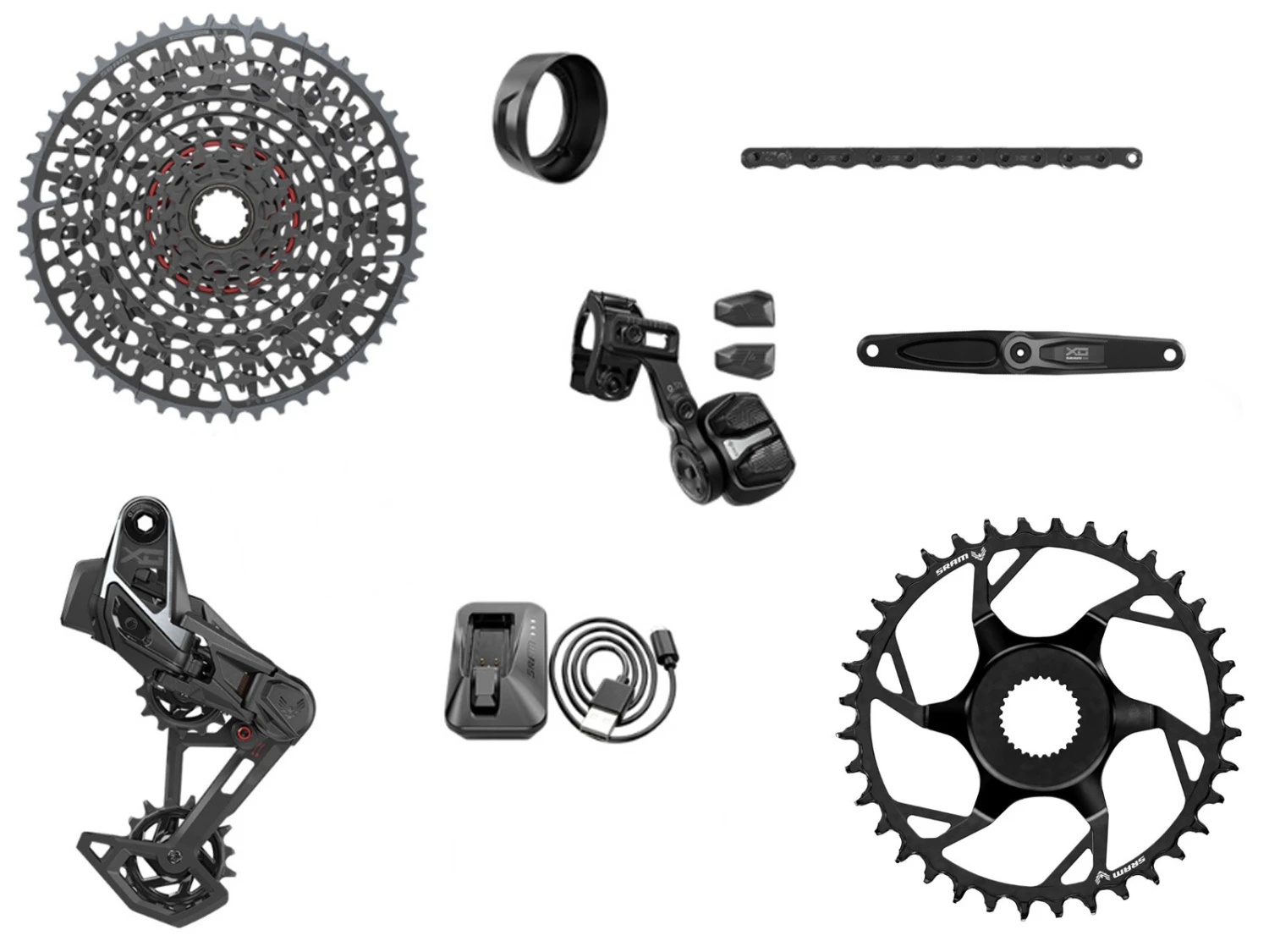 SRAM Groupe Complet X0 T-TYPE Eagle Bosch E-VTT 104 BCD 12v 36 Dents 10-52 3 SRAM Groupe Complet X0 T-TYPE Eagle Bosch E-VTT 104 BCD 12v 36 Dents 10-52