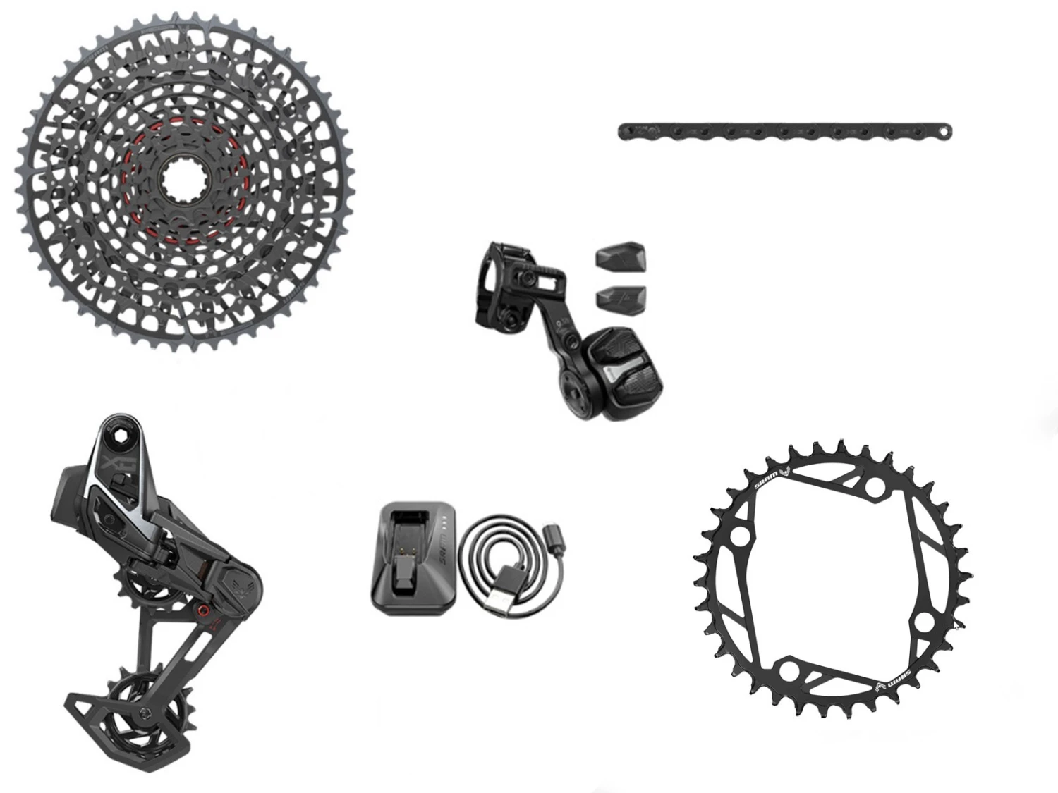 SRAM Groupe Complet X0 T-TYPE Eagle E-VTT 104 BCD 12v 36 Dents 10-52 Sans Manivelles 3 SRAM Groupe Complet X0 T-TYPE Eagle E-VTT 104 BCD 12v 36 Dents 10-52 Sans Manivelles